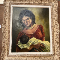 Tableau femme à l’enfant 230€